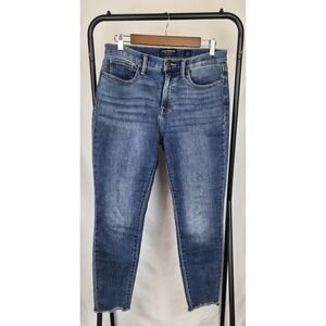 Lucky Brand Women's Mid Rise Skinny Ava Ankle 10/30 Raw Hem Blue Jeans Size 10
